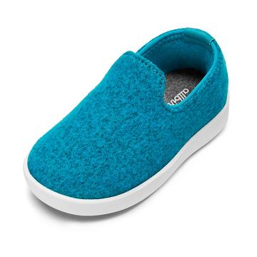 Kids' Allbirds Smallbirds Wool Loungers Slip On Shoes Turquoise | NZ1871NW