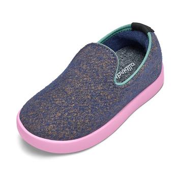 Kids' Allbirds Smallbirds Wool Loungers Slip On Shoes Blue | NZ1874CT