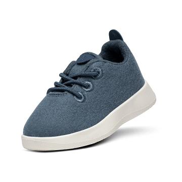 Kids' Allbirds Smallbirds Wool Runner Sneakers Blue | NZ1861OK