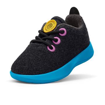 Kids' Allbirds Smallbirds Wool Runner Sneakers Blue / Black | NZ1863UZ