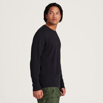 Men's Allbirds Allgood Cotton Long Sleeve T Shirts Black | NZ1287AH