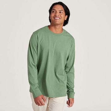 Men's Allbirds Allgood Cotton Long Sleeve T Shirts Green | NZ1289OK