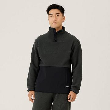 Men's Allbirds Fluff Fleece Pullover Hoodie Black | NZ1330ZU