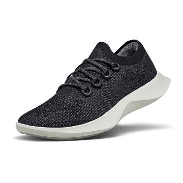 Men's Allbirds Tree Dasher 1 Running Shoes Black / White | NZ1171VR