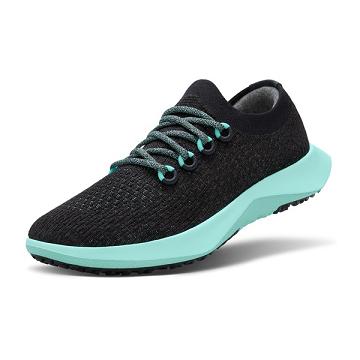 Men's Allbirds Tree Dasher 2 Running Shoes Black / Mint | NZ1194MQ