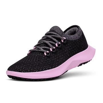 Men's Allbirds Tree Dasher 2 Running Shoes Black / Pink | NZ1195NW