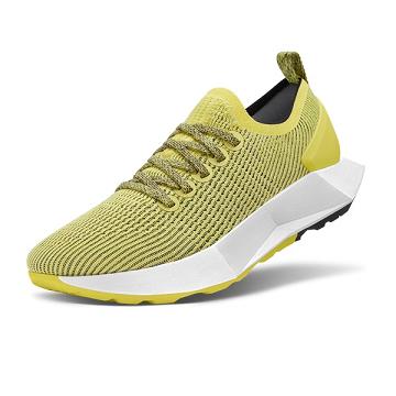 Men's Allbirds Tree Flyers Running Shoes Yellow | NZ1175LI