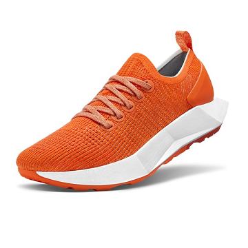 Men's Allbirds Tree Flyers Running Shoes Orange / White | NZ1182SG