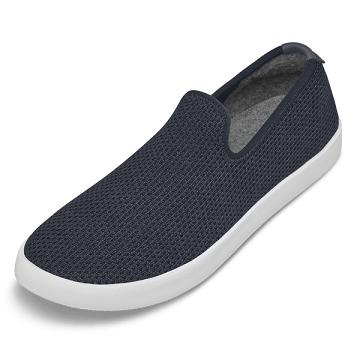 Men's Allbirds Tree Loungers Slip On Shoes Navy / White | NZ1113EB