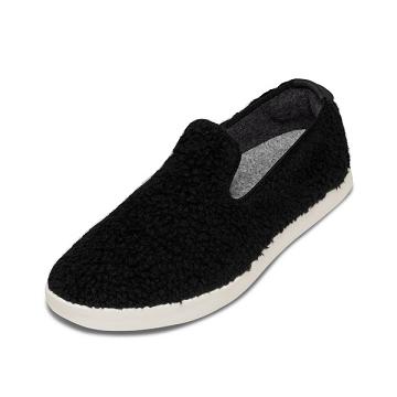 Men's Allbirds Wool Lounger Fluffs Slip On Shoes Beige / Black | NZ1089QM