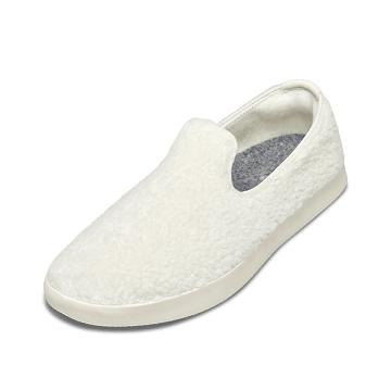 Men's Allbirds Wool Lounger Fluffs Slip On Shoes White | NZ1091NW