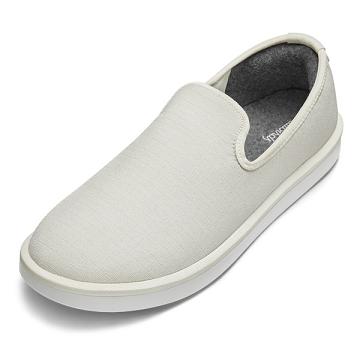 Men's Allbirds Wool Lounger Woven Slip On Shoes White | NZ1084YX