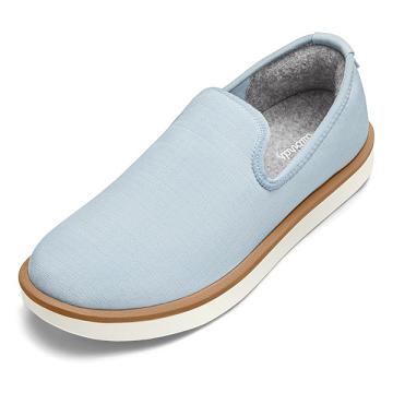 Men's Allbirds Wool Lounger Woven Slip On Shoes Blue | NZ1085TC