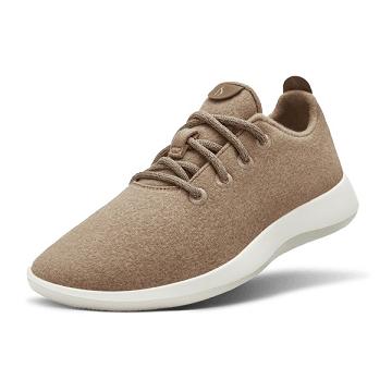 Men's Allbirds Wool Runner Sneakers Brown / White | NZ1062WN