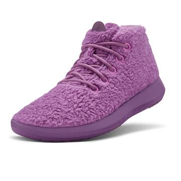 Men's Allbirds Wool Runner-up Fluffs High Tops Purple | NZ1222BE