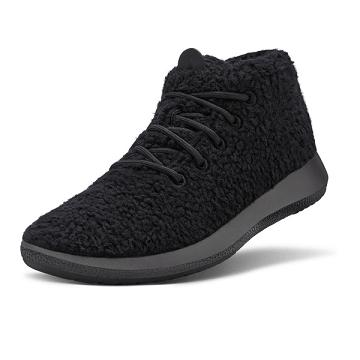 Men's Allbirds Wool Runner-up Fluffs High Tops Black | NZ1223VR