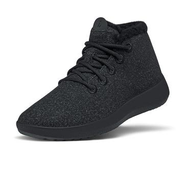 Men's Allbirds Wool Runner-up Mizzle Fluffs High Tops Black | NZ1217EB