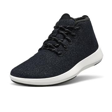 Men's Allbirds Wool Runner-up Mizzles High Tops Beige / Black | NZ1228KO