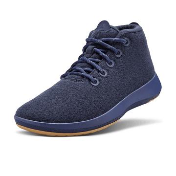 Men's Allbirds Wool Runner-up Mizzles High Tops Navy | NZ1233DF