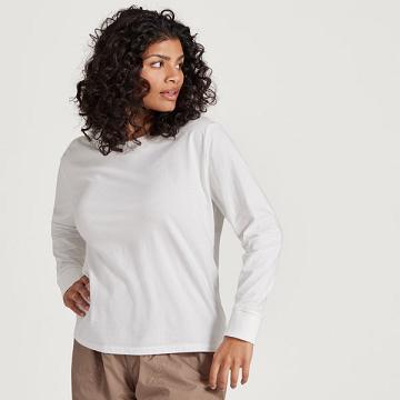 Women's Allbirds Allgood Cotton Long Sleeve T Shirts White | NZ1739QM