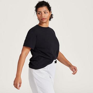 Women's Allbirds Allgood Cotton T Shirts Black | NZ1744CT