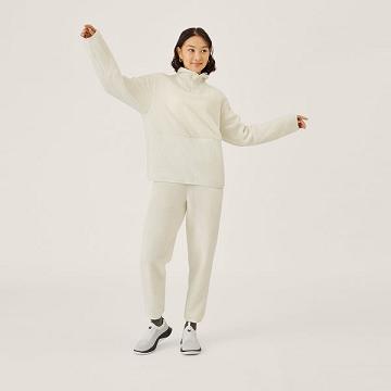 Women's Allbirds Fluff Fleece Pants White | NZ1765QM