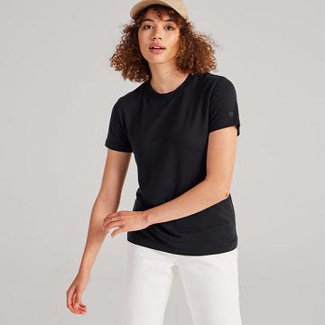 Women's Allbirds Sea T Shirts Black | NZ1736RV