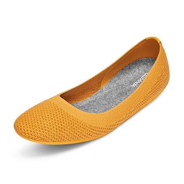 Women's Allbirds Tree Breezers Flat Shoes Yellow | NZ1667XY