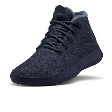 Women's Allbirds Wool Runner-up Mizzles Sneakers Navy | NZ1426WN