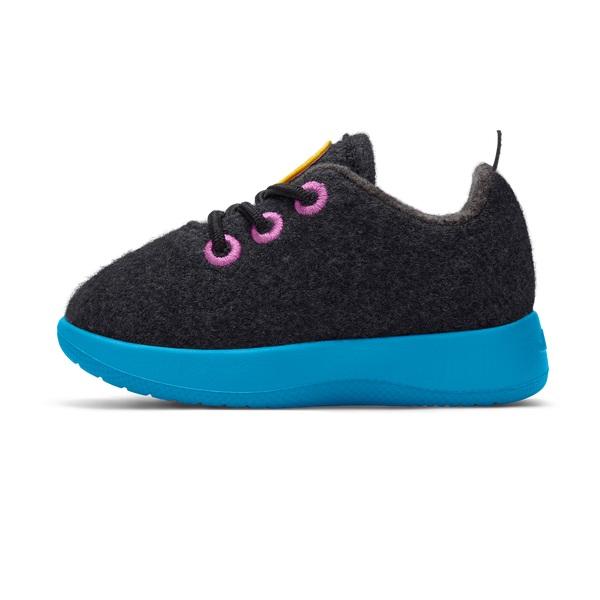 Kids' Allbirds Smallbirds Wool Runner Sneakers Blue / Black | NZ1863UZ