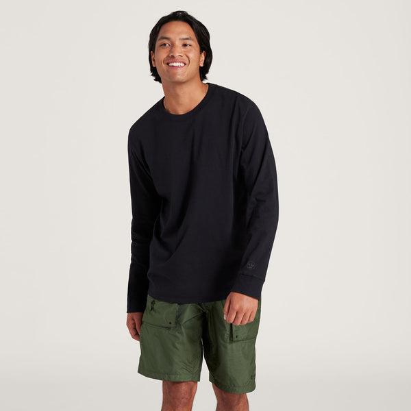 Men's Allbirds Allgood Cotton Long Sleeve T Shirts Black | NZ1287AH