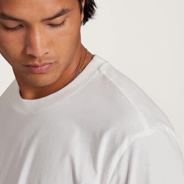 Men's Allbirds Allgood Cotton Long Sleeve T Shirts White | NZ1288PJ