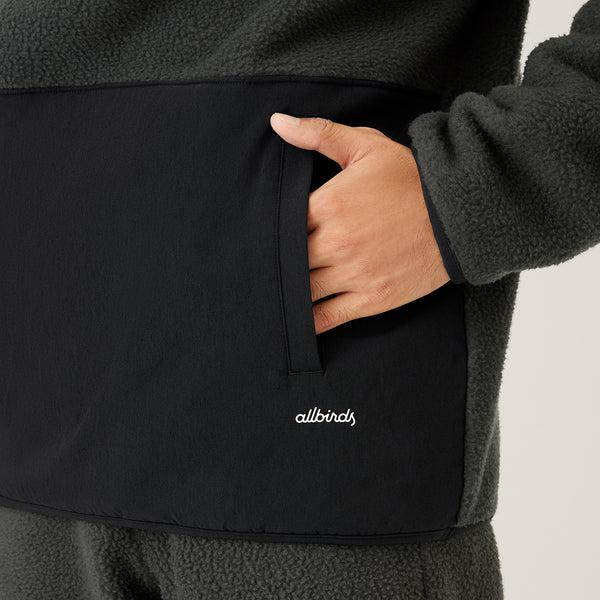 Men's Allbirds Fluff Fleece Pullover Hoodie Black | NZ1330ZU