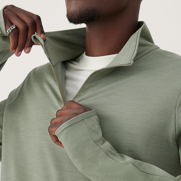 Men's Allbirds Performance Quarter Zip Hoodie Green | NZ1325NW