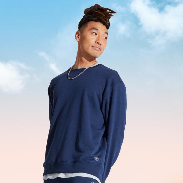 Men's Allbirds R&R Sweat Shirts Navy / Blue | NZ1310FD