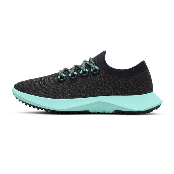 Men's Allbirds Tree Dasher 2 Running Shoes Black / Mint | NZ1194MQ