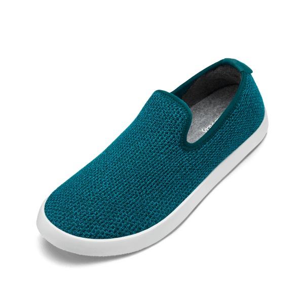 Men\'s Allbirds Tree Loungers Slip On Shoes Turquoise / White | NZ1107OK