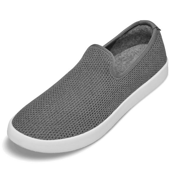 Men\'s Allbirds Tree Loungers Slip On Shoes Silver / White | NZ1112RV