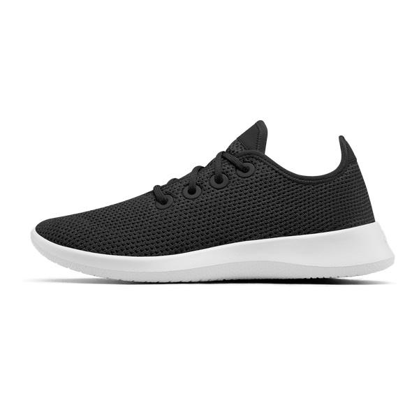 Men's Allbirds Tree Runner Sneakers Black / White | NZ1077DF