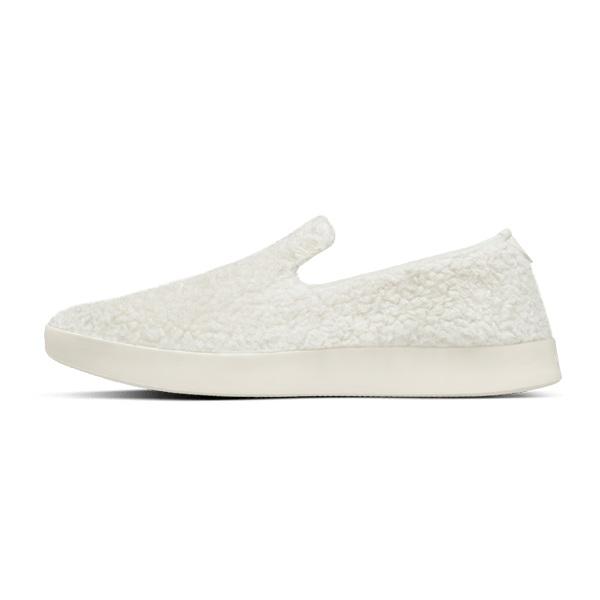 Men's Allbirds Wool Lounger Fluffs Slip On Shoes White | NZ1091NW