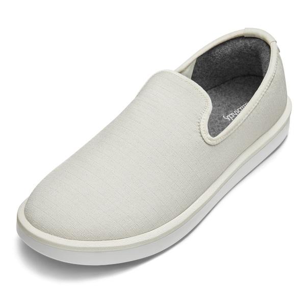 Men\'s Allbirds Wool Lounger Woven Slip On Shoes White | NZ1084YX