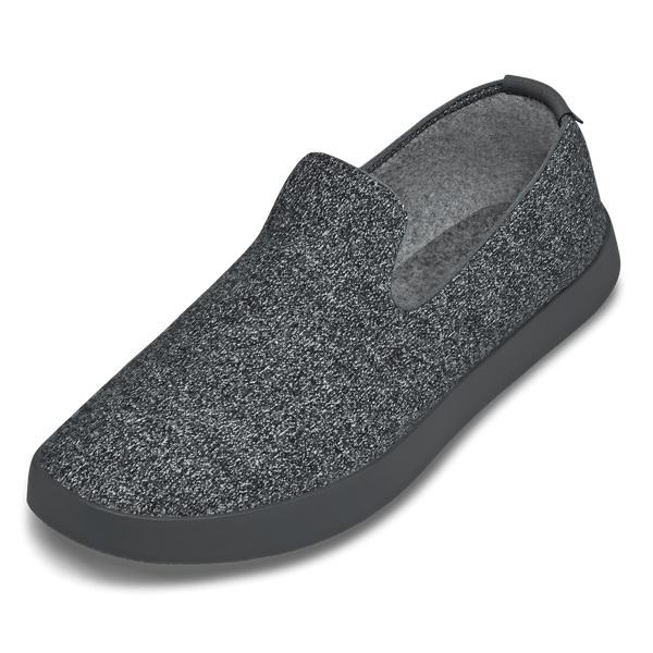 Men\'s Allbirds Wool Loungers Slip On Shoes Black / Grey | NZ1099NZ