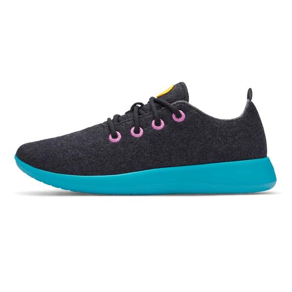 Men's Allbirds Wool Runner Sneakers Blue / Black | NZ1059TC