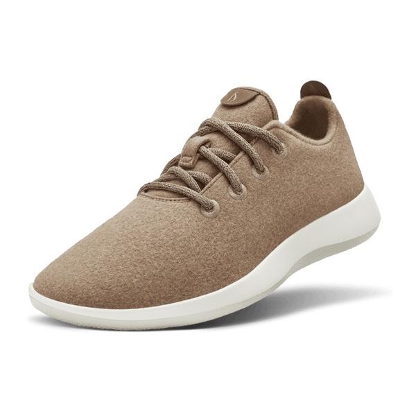 Men\'s Allbirds Wool Runner Sneakers Brown / White | NZ1062WN