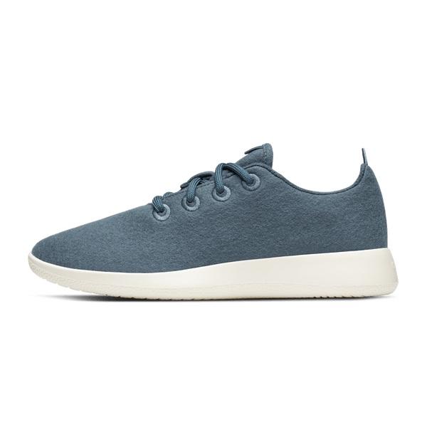 Men's Allbirds Wool Runner Sneakers Silver / White | NZ1064MQ