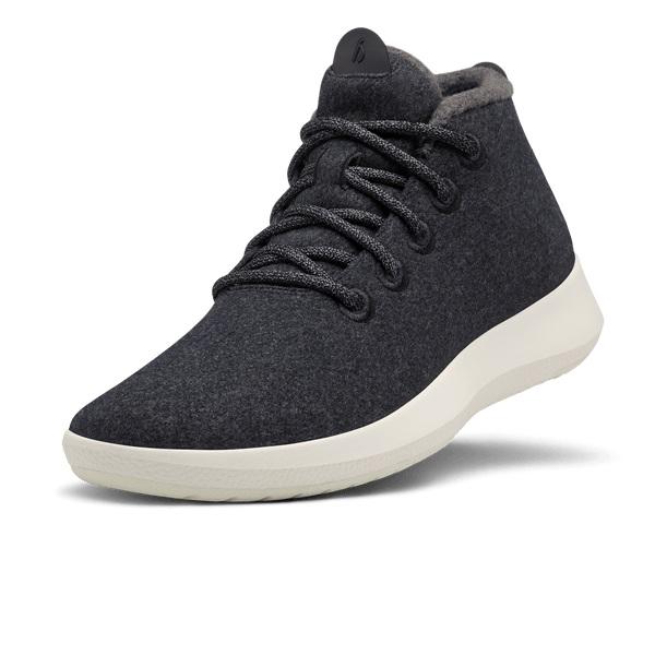 Men\'s Allbirds Wool Runner-up Mizzles High Tops Black / White | NZ1230HA