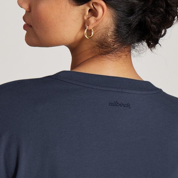 Women's Allbirds Allgood Cotton Long Sleeve T Shirts Navy | NZ1742BE