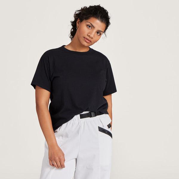 Women's Allbirds Allgood Cotton T Shirts Black | NZ1744CT