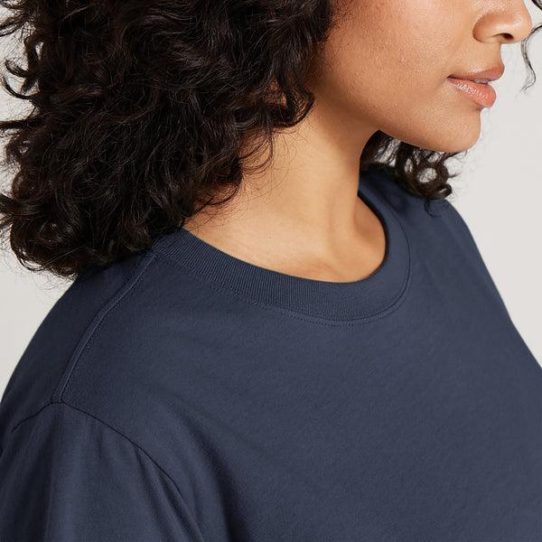 Women's Allbirds Allgood Cotton T Shirts Navy | NZ1747LI