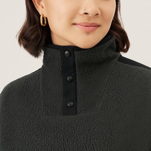 Women's Allbirds Fluff Fleece Pullover Hoodie Black | NZ1777GS